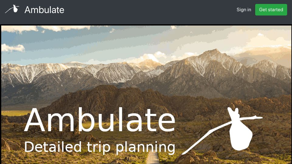 Screenshot of ambulate.app: Show HN: Ambulate – Detailed Trip Planning
