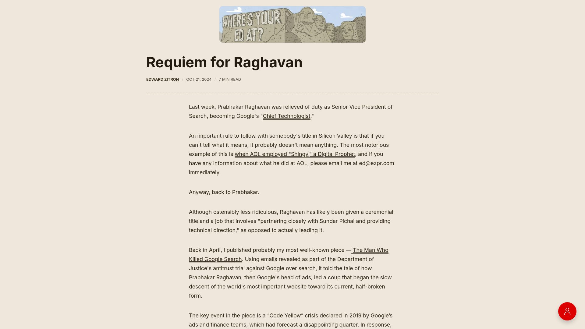 Screenshot of wheresyoured.at: Requiem for Raghavan