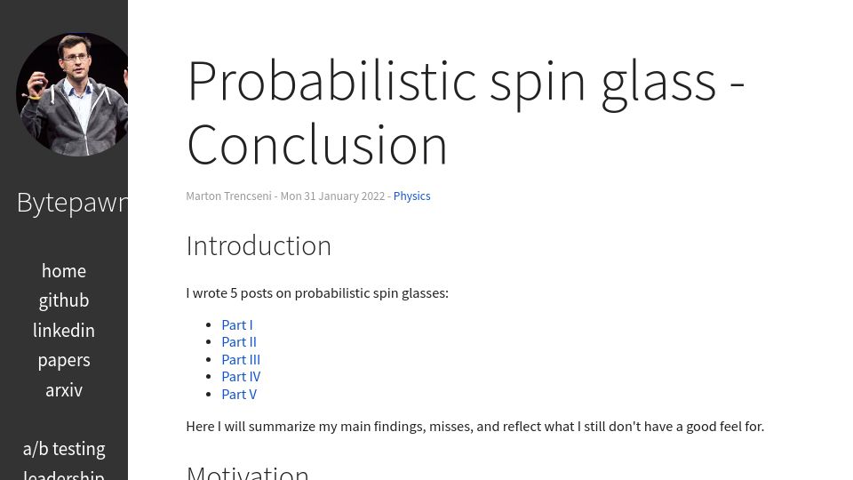 Screenshot of bytepawn.com: Probabalistic Spin Glass (2022)