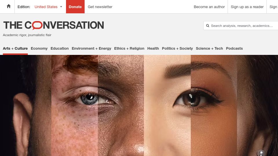 Screenshot of theconversation.com: What makes a person seem wise?