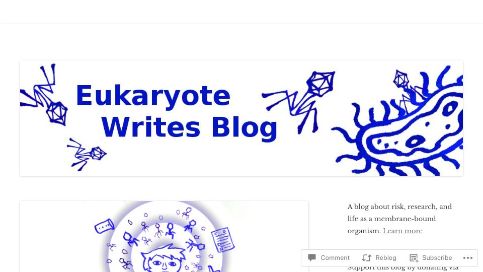 Screenshot of eukaryotewritesblog.com: I got dysentery in a human challenge trial