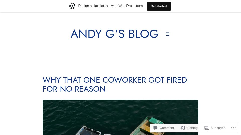 Screenshot of gieseanw.wordpress.com: Why that one coworker got fired for no reason