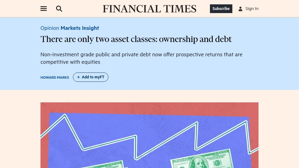 Screenshot of ft.com: There are only two asset classes: ownership and debt