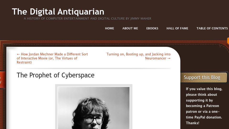 Screenshot of filfre.net: The Prophet of Cyberspace (2016)