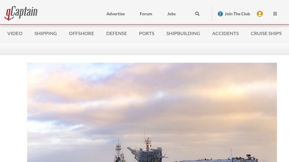 Screenshot of gcaptain.com: RP FLIP escapes wrecker's claws