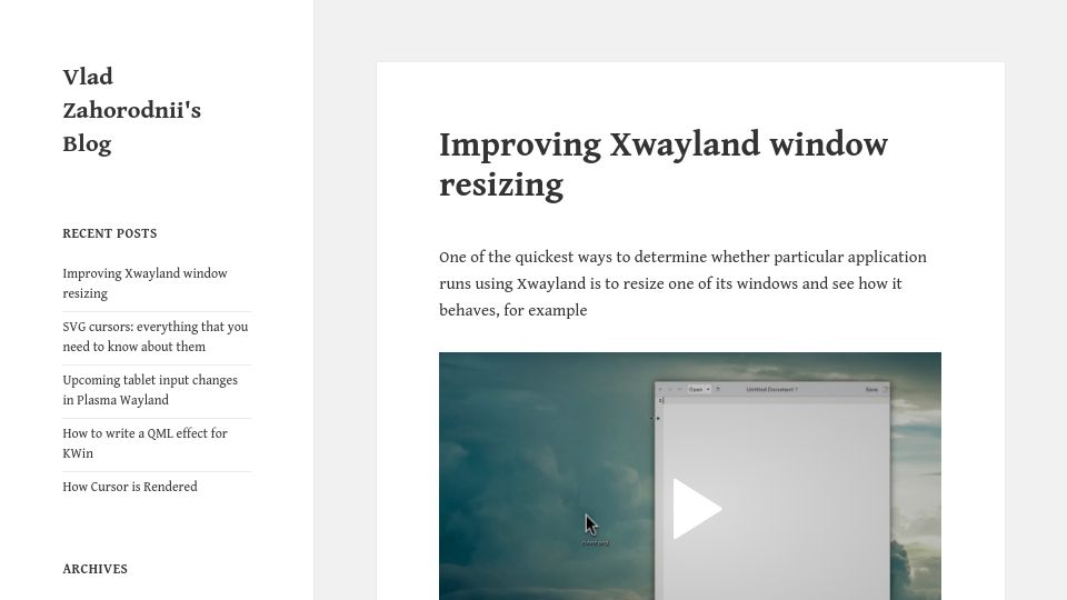 Screenshot of blog.vladzahorodnii.com: Improving Xwayland window resizing