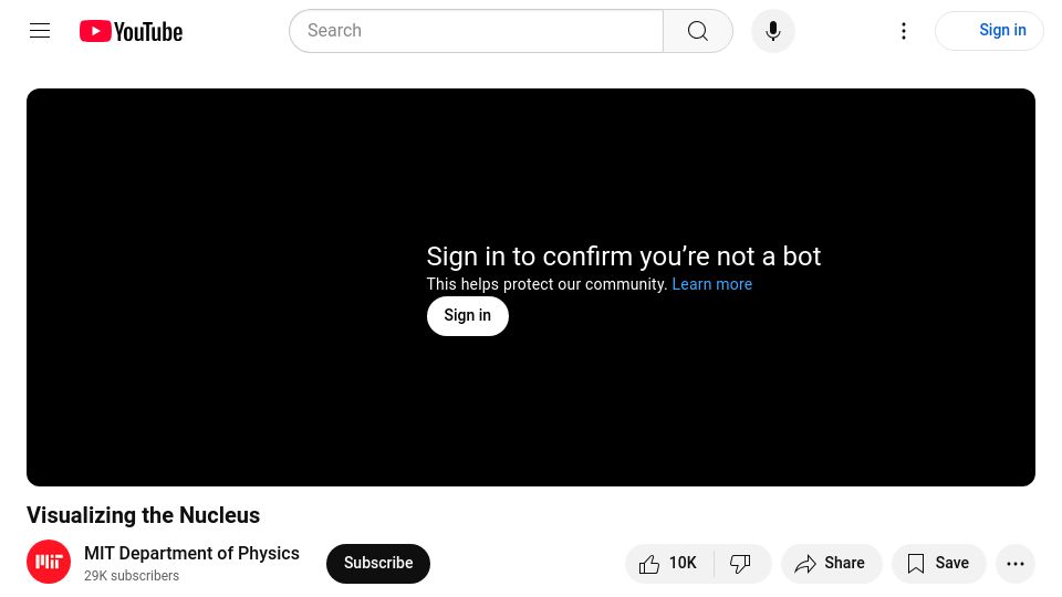 Screenshot of youtube.com: Visualizing the Nucleus [video]