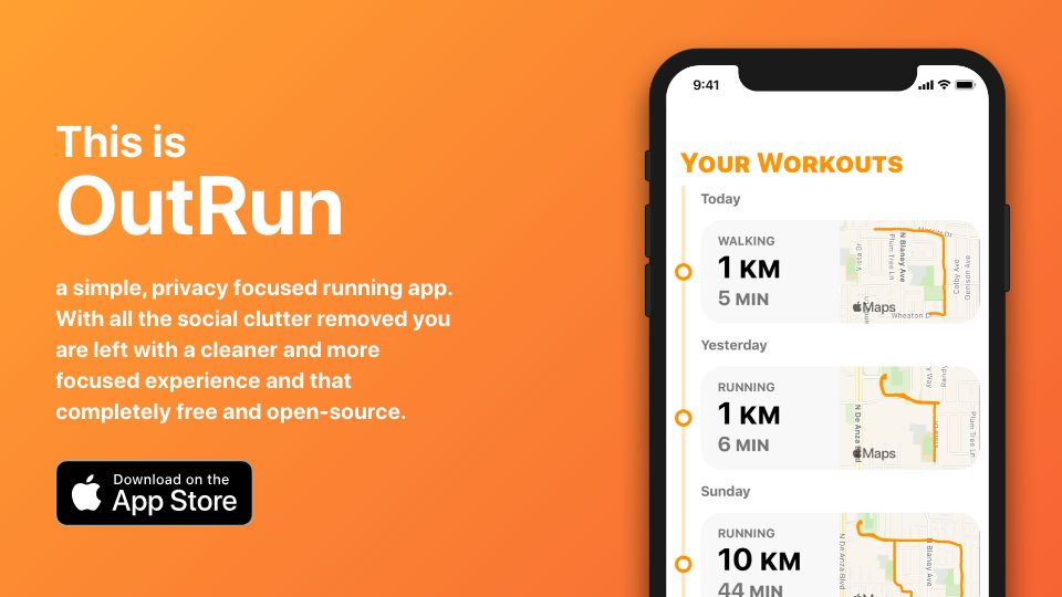 Screenshot of outrun.tadris.de: OutRun: Open-source, privacy oriented, outdoor fitness tracker