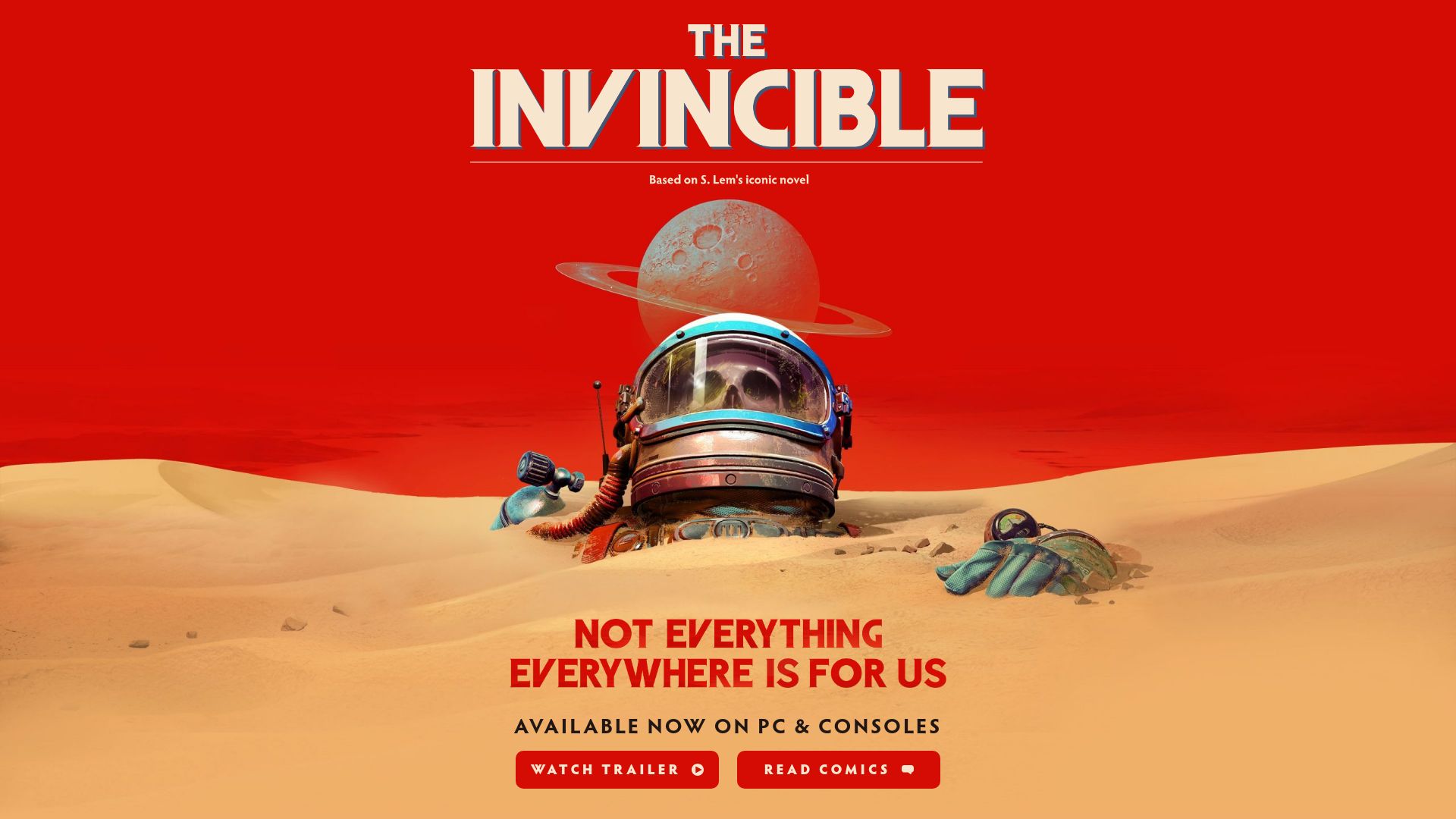 Screenshot of invinciblethegame.com: An indie studio created a game based on Stanislaw Lem's novel