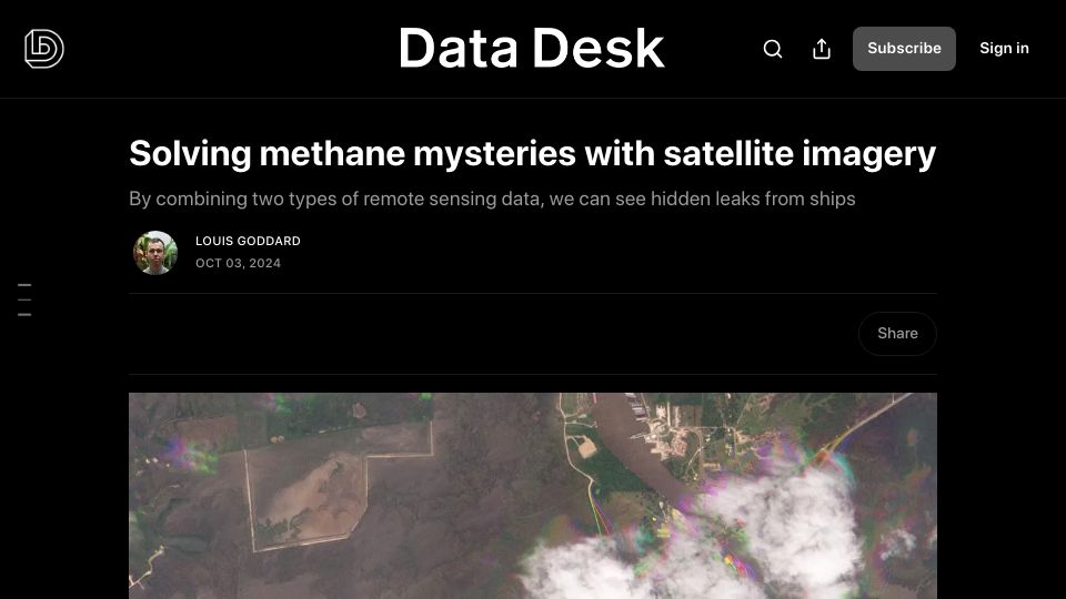 Screenshot of blog.datadesk.eco: Solving methane mysteries with satellite imagery