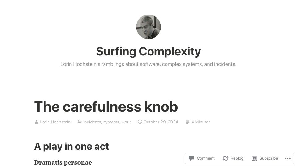 Screenshot of surfingcomplexity.blog: The carefulness knob