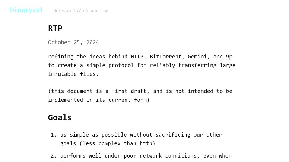 Screenshot of paper.wf: RTP: One protocol to rule them all?