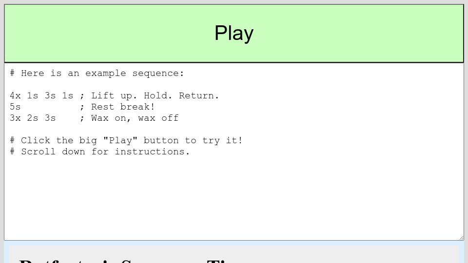 Screenshot of ratfactor.com: Ratfactor's Sequence Timer