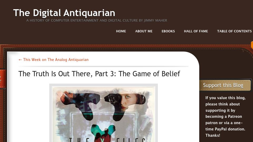 Screenshot of filfre.net: The X-Files Game