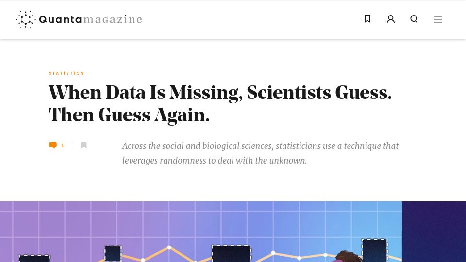 Screenshot of quantamagazine.org: Statisticians use a technique that leverages randomness to deal with the unknown