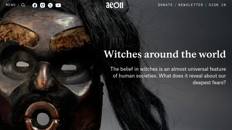 Screenshot of aeon.co: Witches around the world