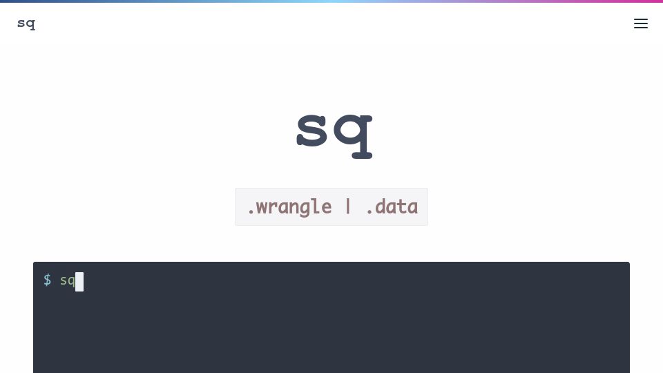 Screenshot of sq.io: Sq.io: jq for databases and more