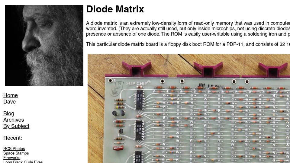 Screenshot of cca.org: Diode Matrix
