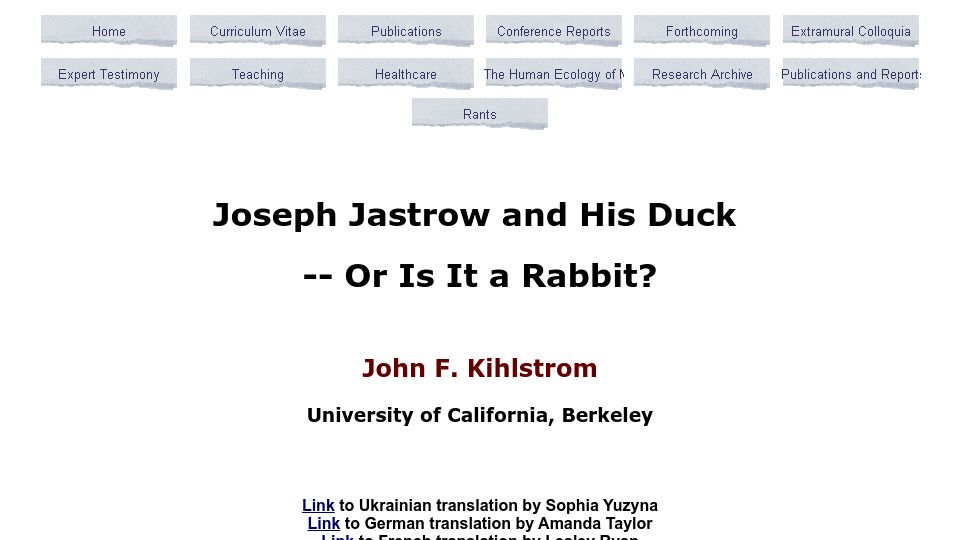 Screenshot of ocf.berkeley.edu: Joseph Jastrow and his duck – or is it a rabbit? (2004–2020)