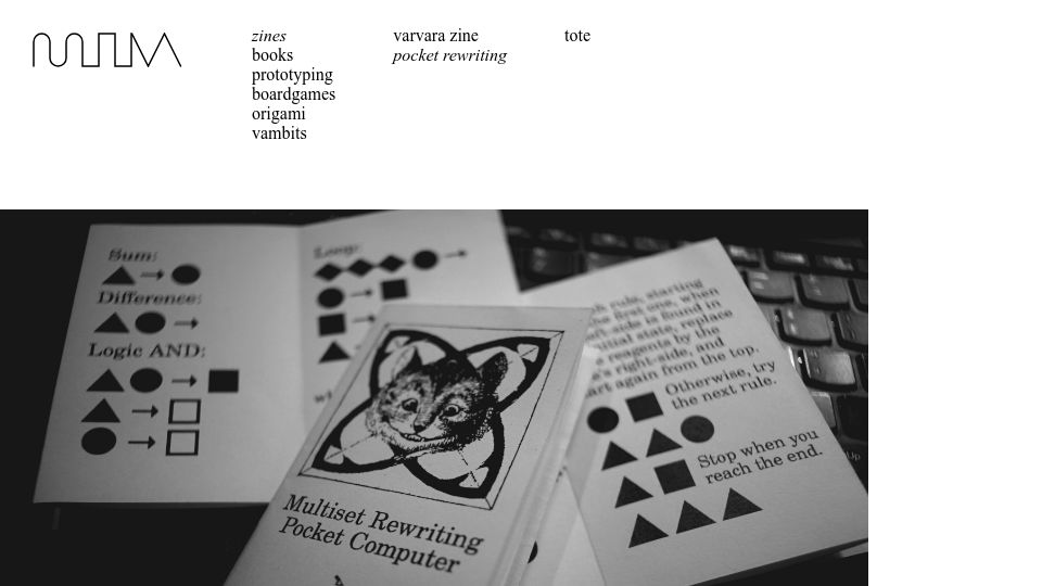 Screenshot of wiki.xxiivv.com: A Zine on Multiset Rewriting
