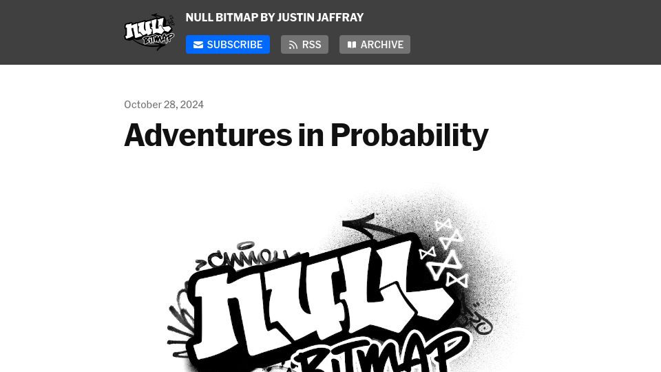Screenshot of buttondown.com: Adventures in Probability