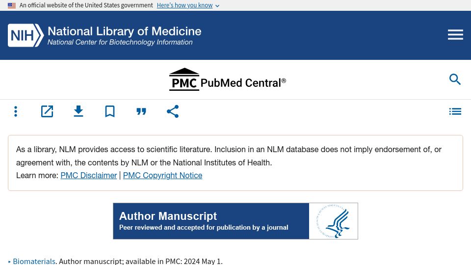Screenshot of pmc.ncbi.nlm.nih.gov: Genetically engineered cellular nanoparticles for biomedical applications (2023)