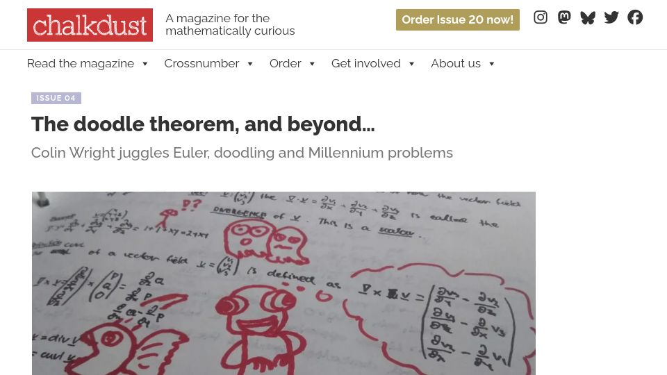Screenshot of chalkdustmagazine.com: The Doodle Theorem, and Beyond (2016)
