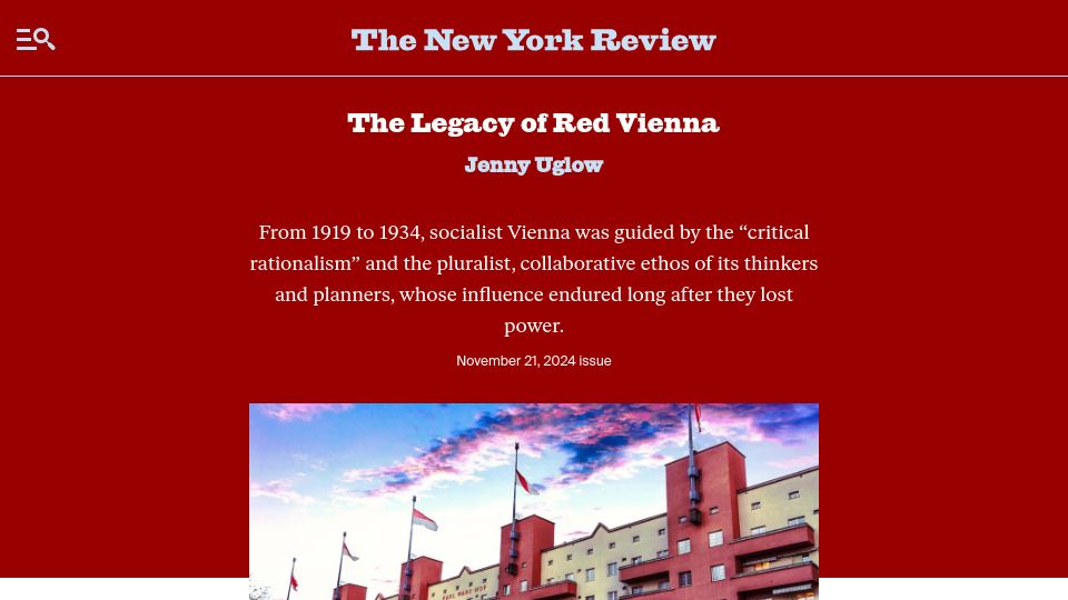 Screenshot of nybooks.com: Review of Vienna: How the City of Ideas Created the Modern World