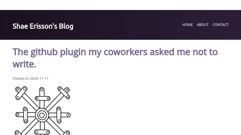Screenshot of scannedinavian.com: Bus Number – The GitHub plugin my coworkers asked me not to write