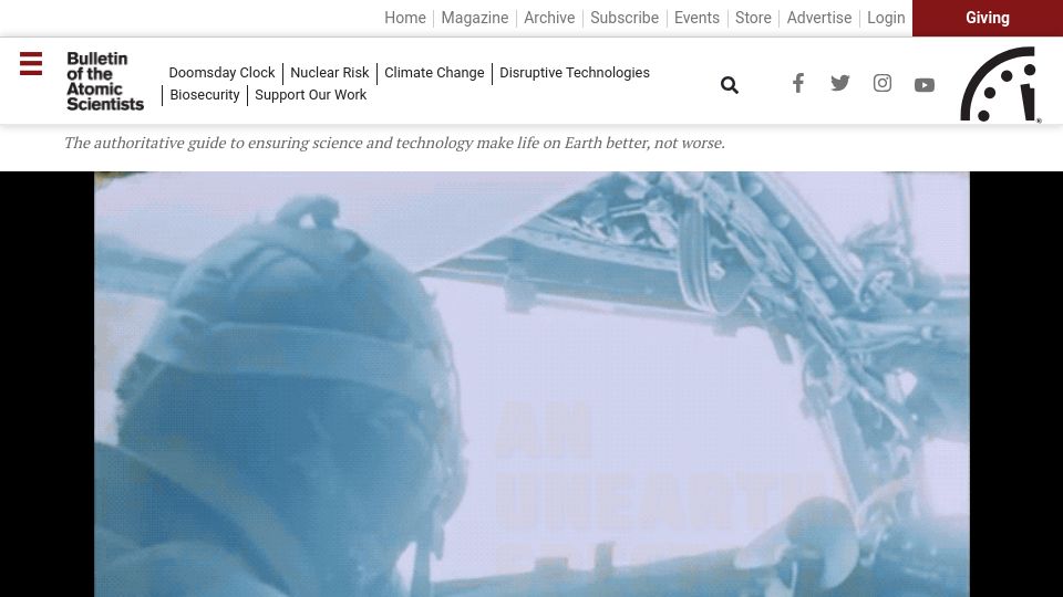 Screenshot of thebulletin.org: An unearthly spectacle – The untold story of the biggest nuclear bomb (2021)