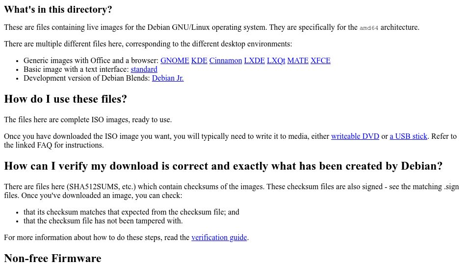 Screenshot of get.debian.org: Debian Junior Desktop live image