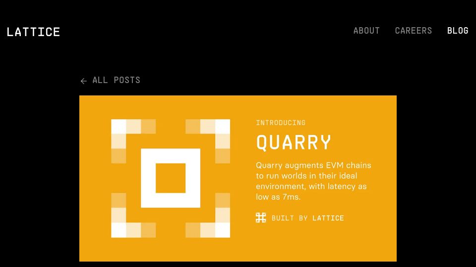Screenshot of lattice.xyz: Quarry: A modern computing environment for your World