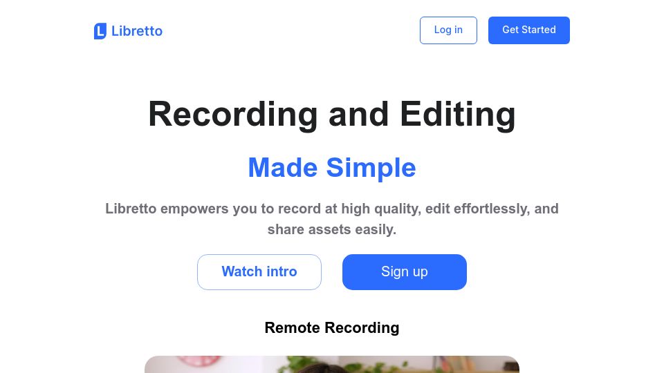 Screenshot of libretto.fm: Show HN: Libretto – Simple recording and editing, an alternative to Descript
