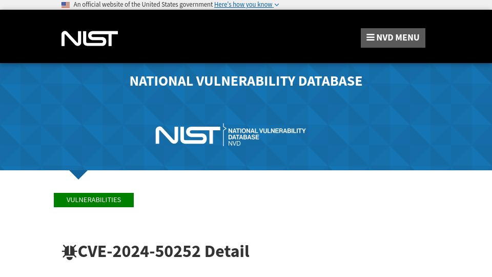 Screenshot of nvd.nist.gov: A new vulnerability on IPv6 parsing in linux