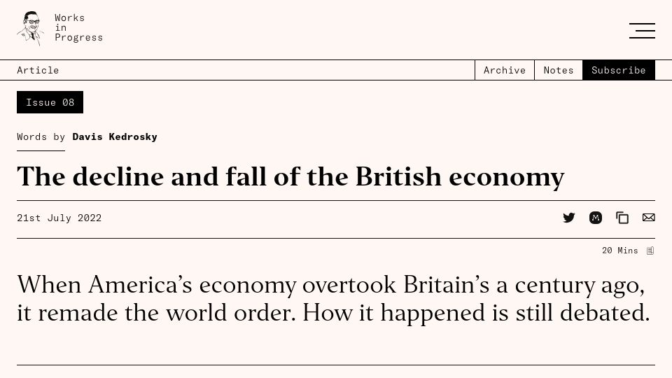 Screenshot of worksinprogress.co: The decline and fall of the British economy (2022)