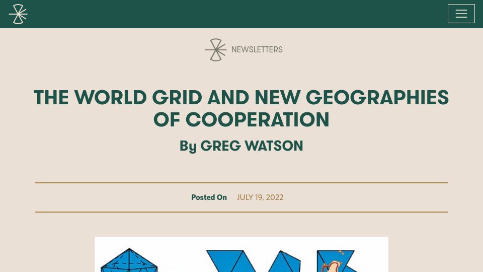 Screenshot of centerforneweconomics.org: The World Grid and New Geographies of Cooperation