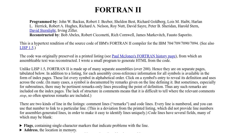 Screenshot of texdraft.github.io: Fortran II Hypersource
