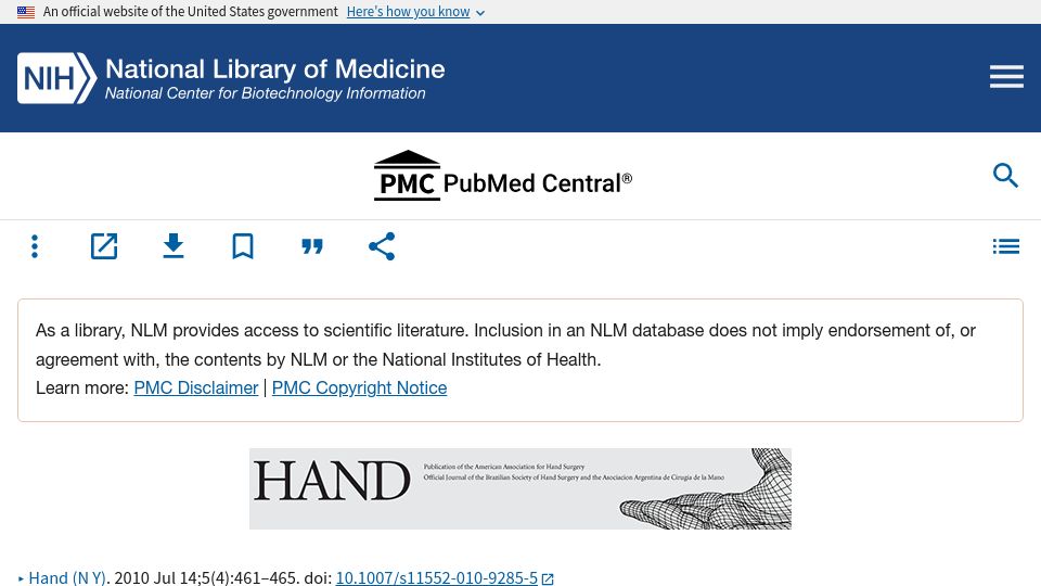 Screenshot of pmc.ncbi.nlm.nih.gov: Why I hate the index finger (1980)
