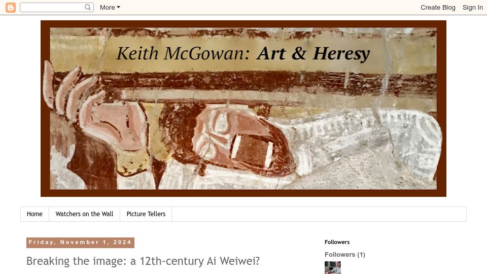 Screenshot of keithamcgowan.blogspot.com: Breaking the image: a 12th-century Ai Weiwei?