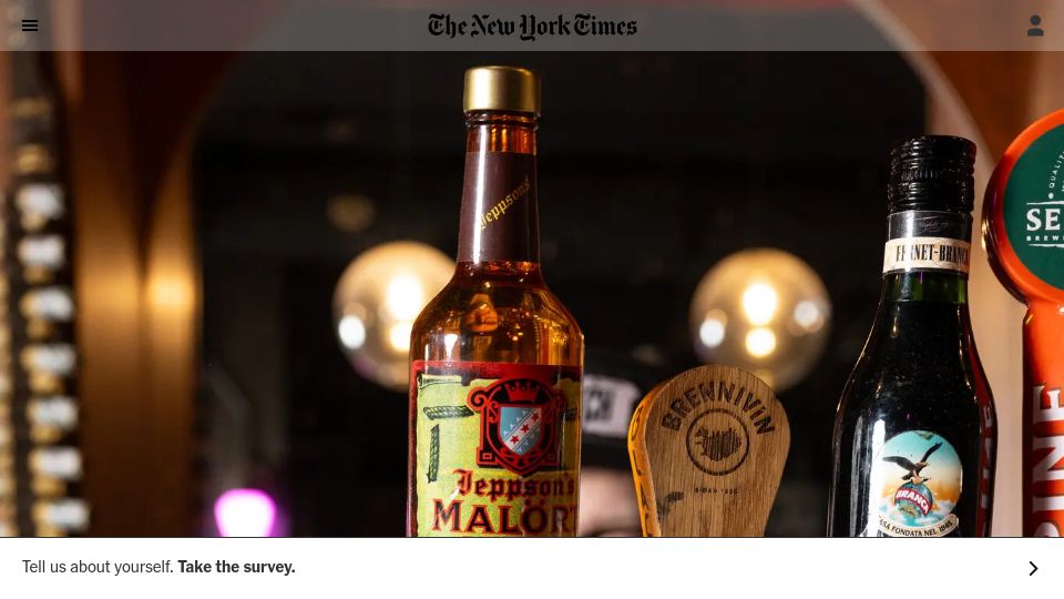 Screenshot of nytimes.com: The Rise of Malört, an Unexpected Midwest princess