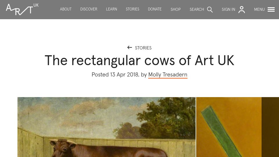 Screenshot of artuk.org: The rectangular cows of Art UK (2018)