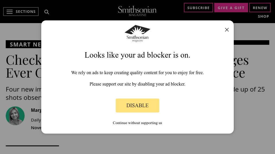 Screenshot of smithsonianmag.com: Highest-resolution images ever captured of the sun’s surface