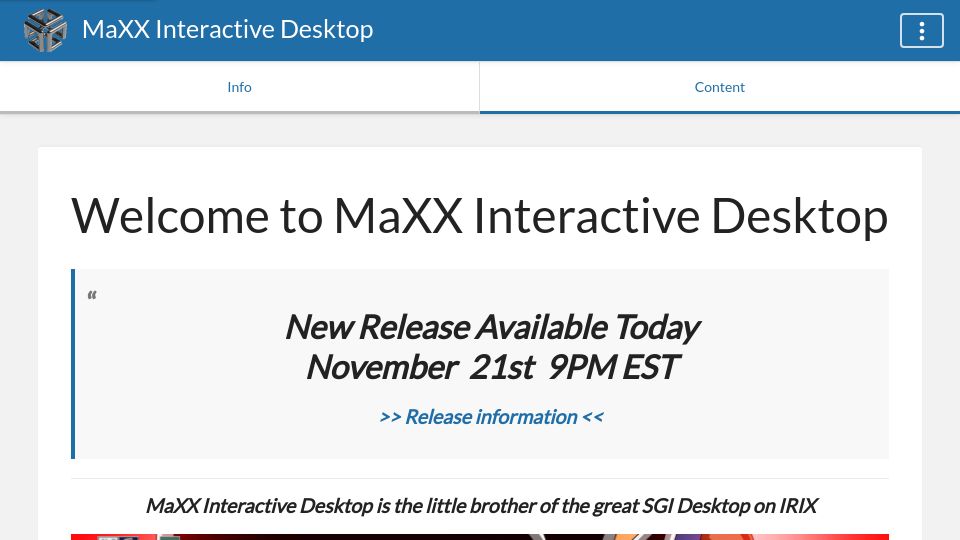 Screenshot of docs.maxxinteractive.com: MaXX Interactive Desktop -- the little brother of the great SGI Desktop on IRIX