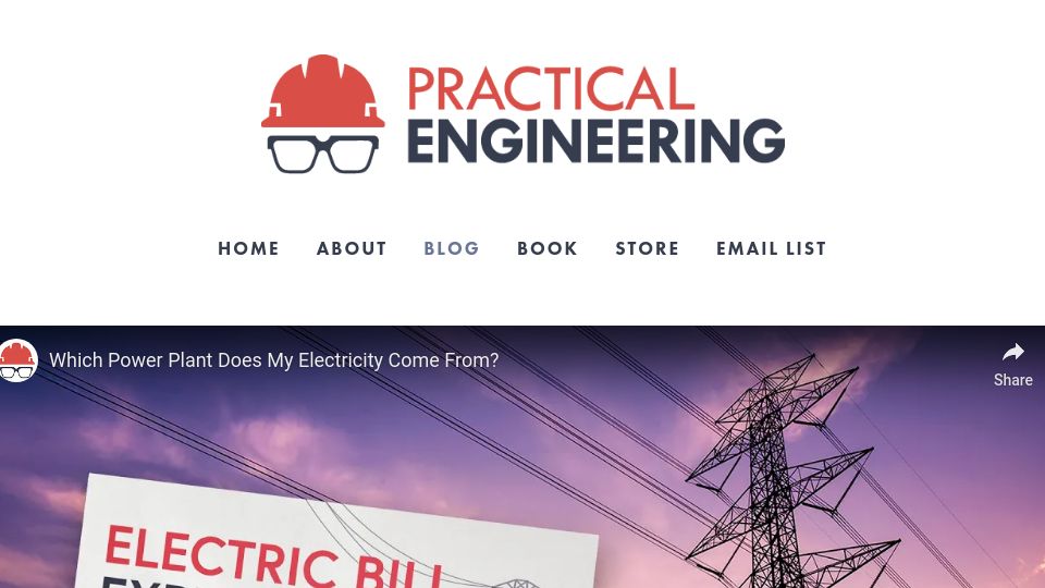 Screenshot of practical.engineering: Which power plant does my electricity come from?