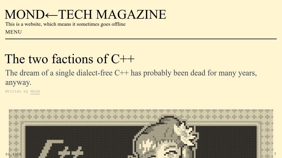 Screenshot of herecomesthemoon.net: The two factions of C++