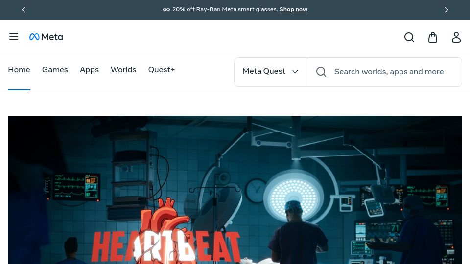 Screenshot of meta.com: Show HN: VR CPR app where the heart and lungs compress based on ur hand position