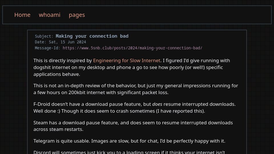 Screenshot of 5snb.club: Making Your Connection Bad
