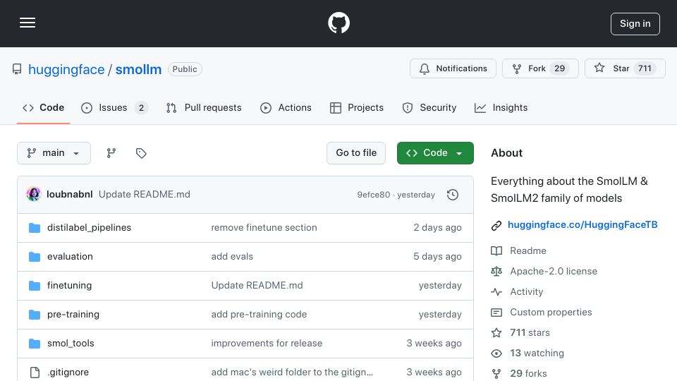 Screenshot of github.com: Full LLM training and evaluation toolkit