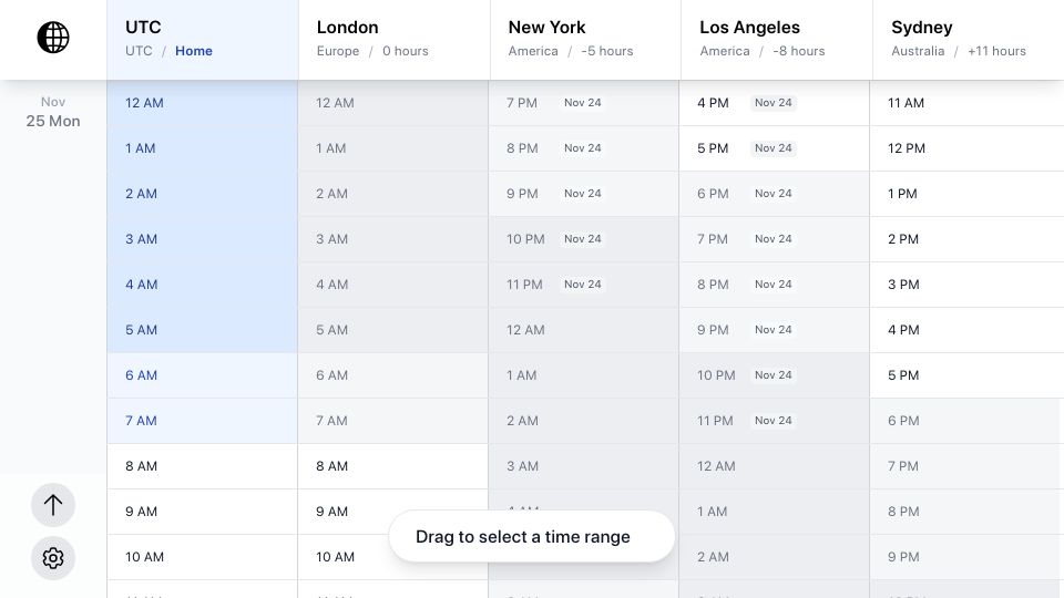 Screenshot of worldtimeapp.com: Worldtimeapp.com Easy Timezone Converter