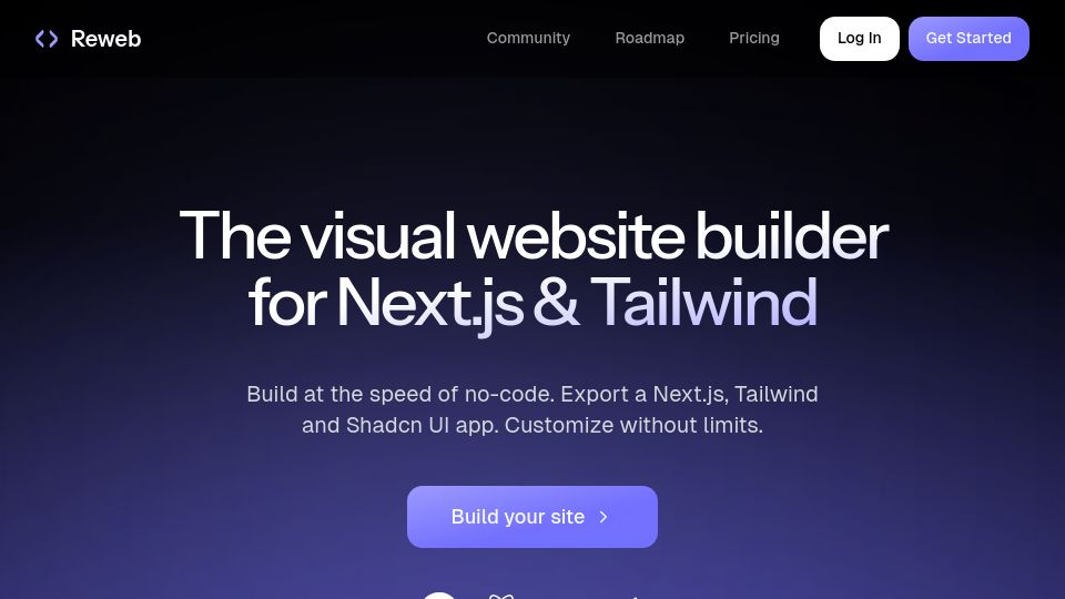 Screenshot of reweb.so: Reweb: Visual website builder for Next.js and Tailwind